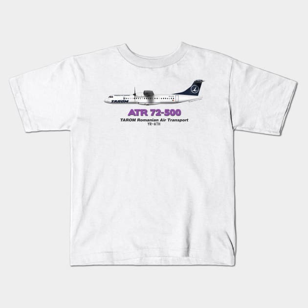 Avions de Transport Régional 72-500 - TAROM Romanian Air Transport Kids T-Shirt by TheArtofFlying